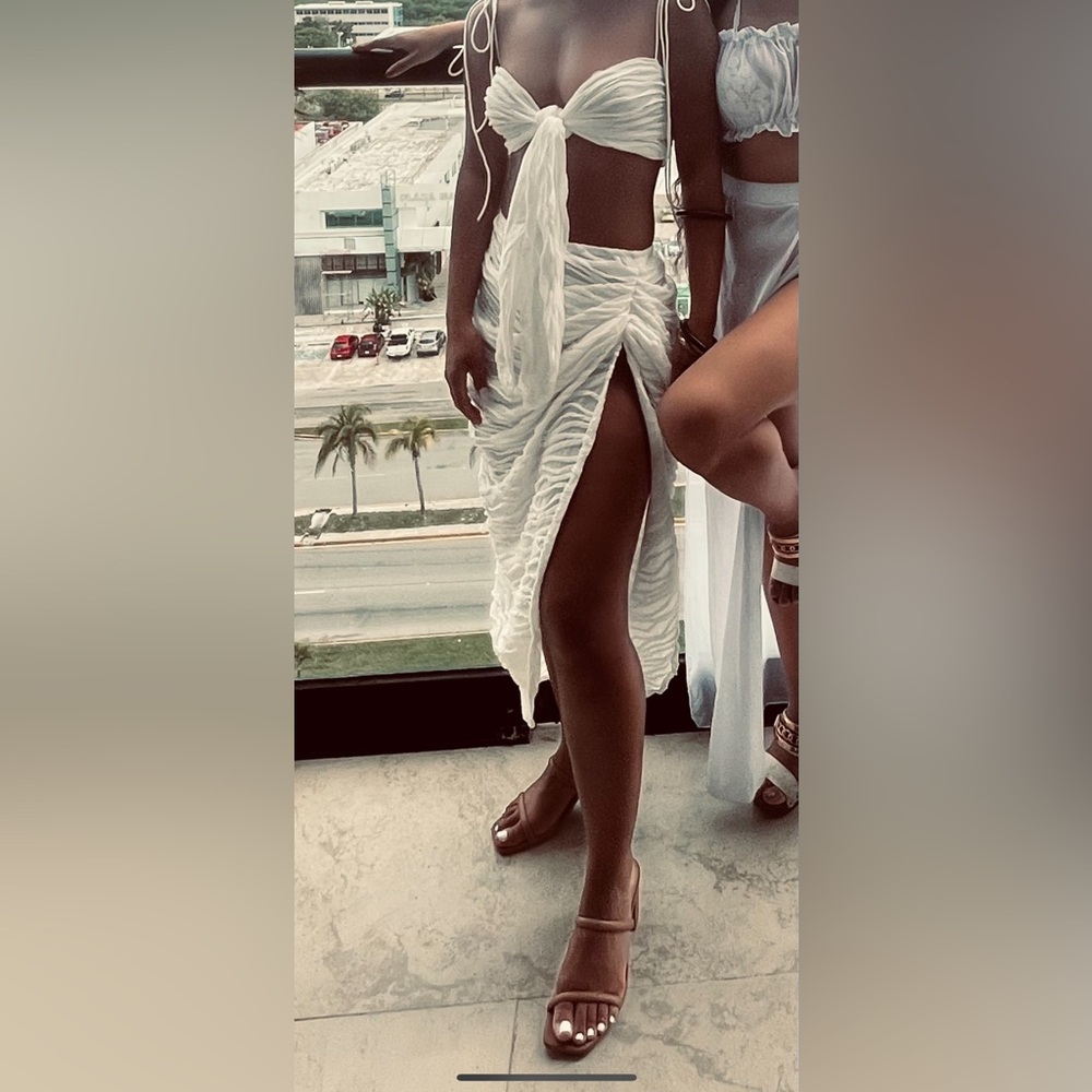Beach White Tops and Skirt